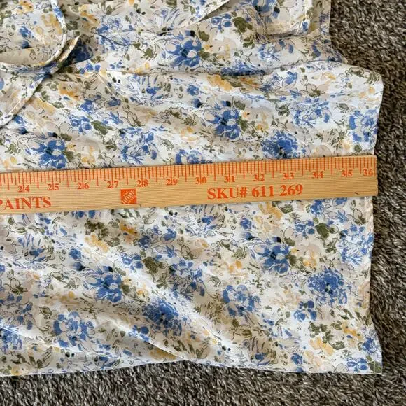 En Saison Floral Midi Slip Dress M White Feminine Bridal Ruched Romantic NWT - Picture 7 of 10